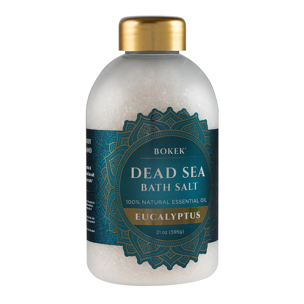 Bokek Natural Dead Sea Bath Salt with Eucalyptus Essential Oil, 21 Oz